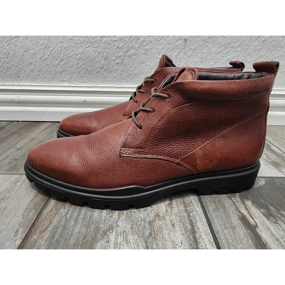 ECCO Citytray Avant M Whisky Brown Leather Shoes SIZE 9/9.5